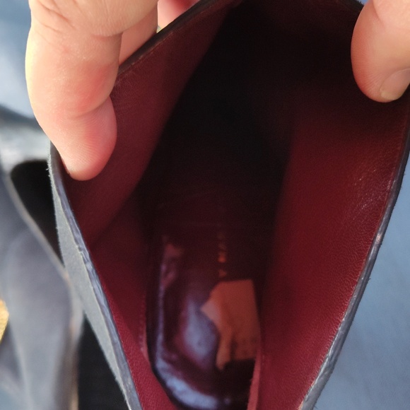 MARC BY MARC JACOBS Navy Suede Ankle Bootie  8.5 39.5 Gold Chains heel shoe NEW - Picture 4 of 5